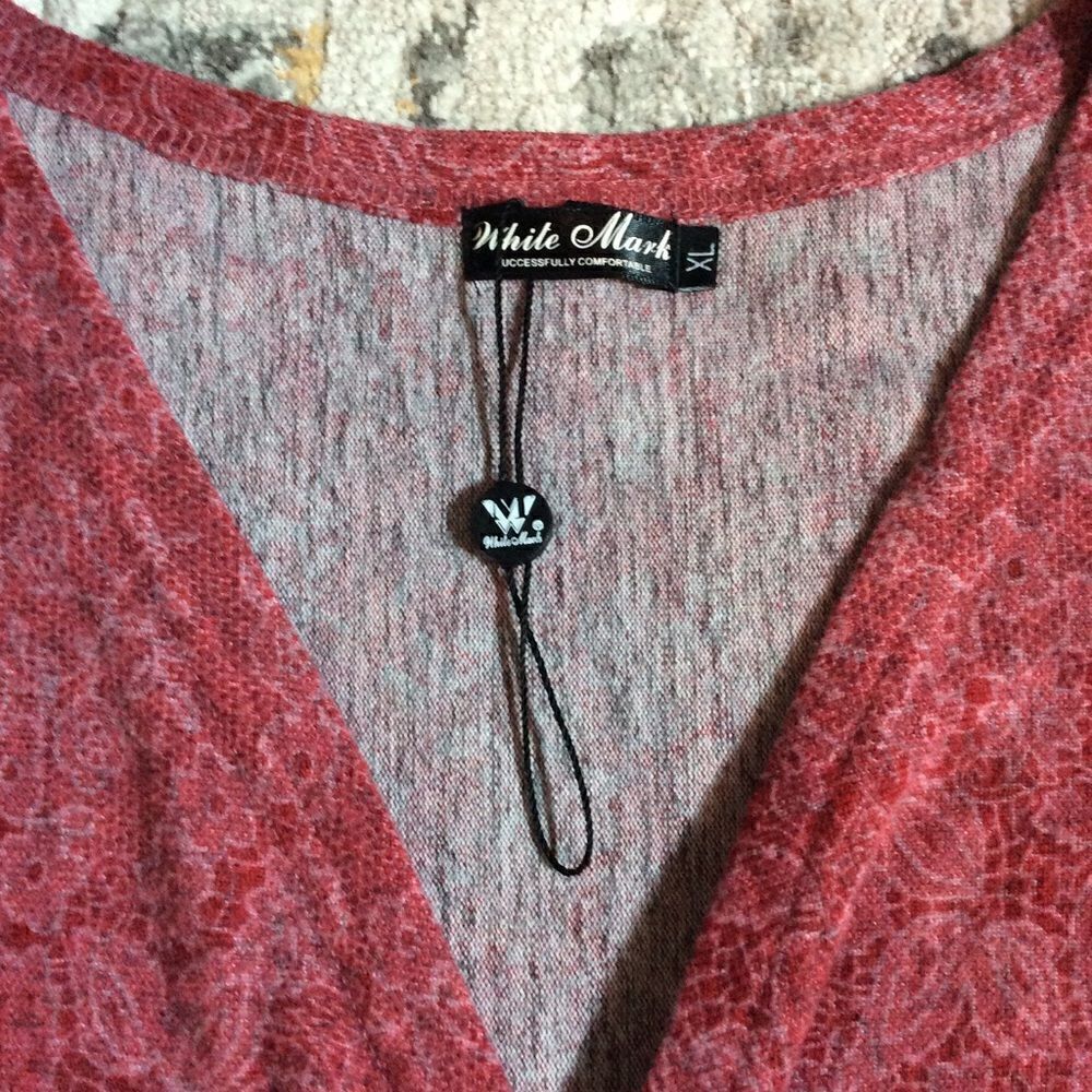 WHITE MARK V NECK SWEATER DRESS! GREAT DETAILS! XL - Picture 2 of 11